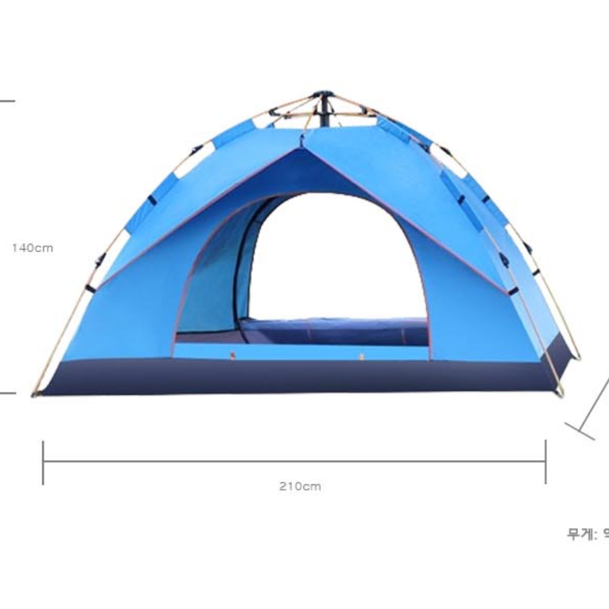 한강 캠핑 물놀이 피크닉 원터치 4인용 방충망 방수 자동텐트