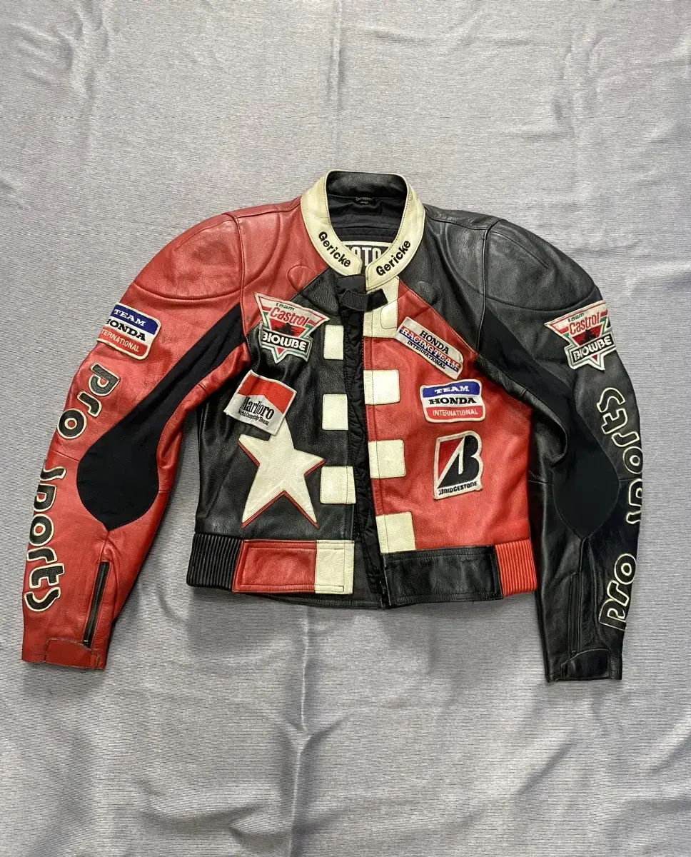 Leather Racing Biker Vintage Jacket Size 50