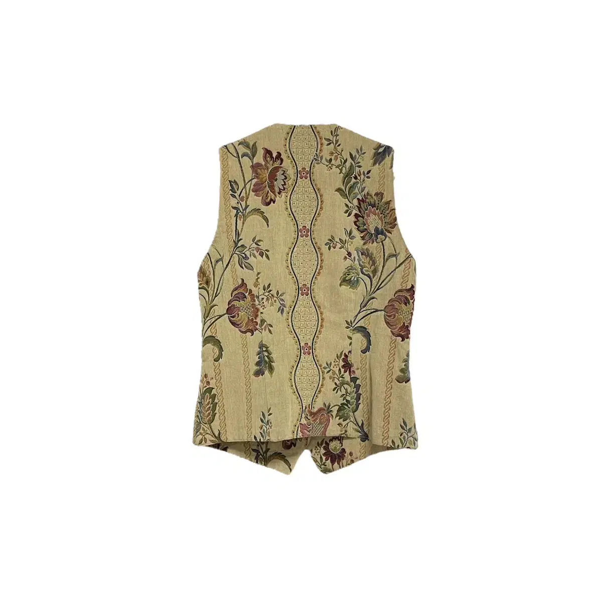 Flower pattern vintage beige vest