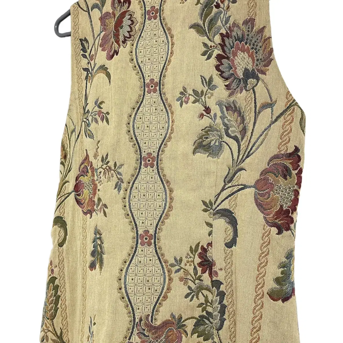 Flower pattern vintage beige vest