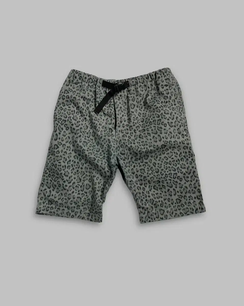 vintage leopard pattern banding shorts