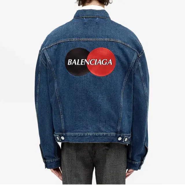 발렌시아가 마스터카드 로고 자수 데님자켓 (BALENCIAGA)