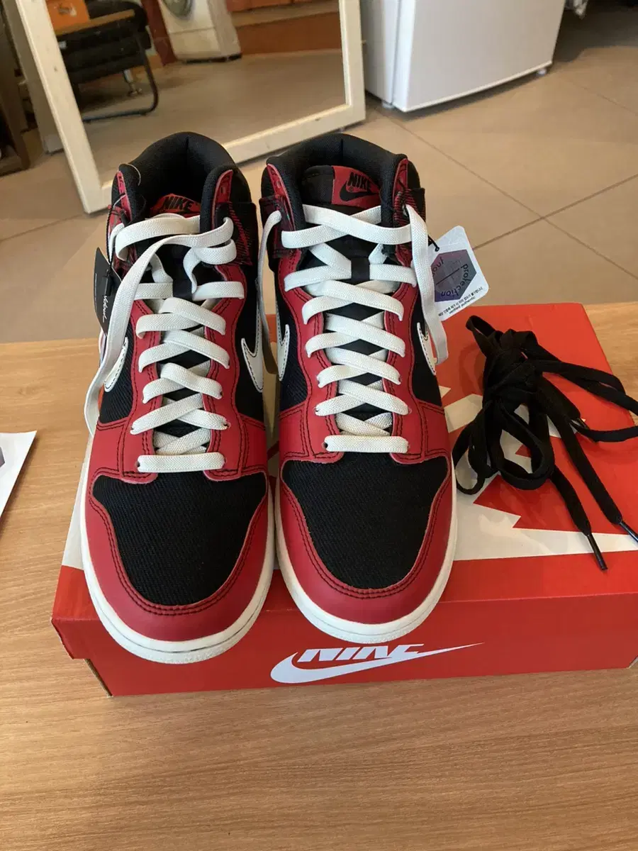 Nike Dunk High Black and University Red 270mm