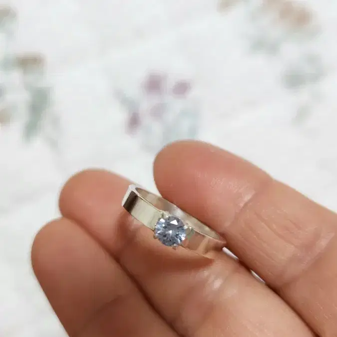 [Silver] 4.5mm 아쿠아마린 반지 [Hand made]