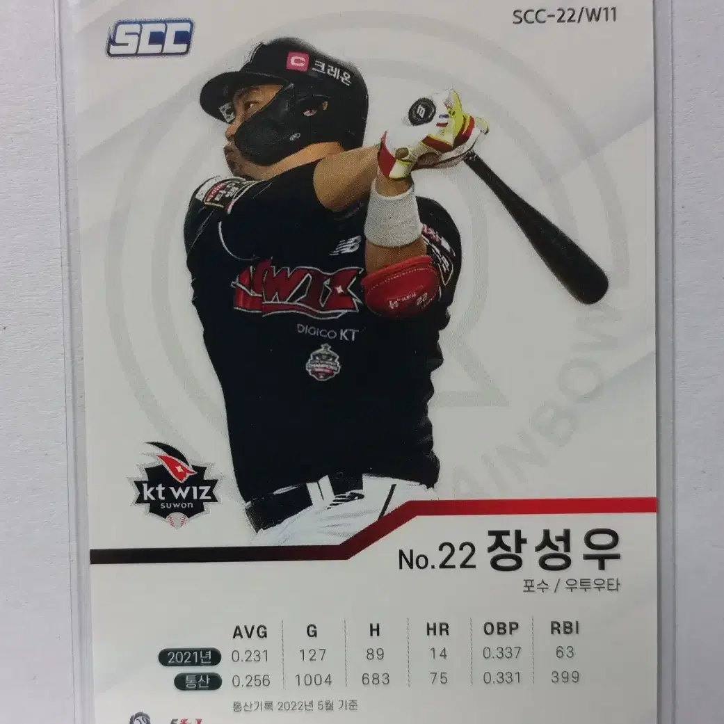 2022 SCC KT 장성우 리미티드카드 웨이브 12/30