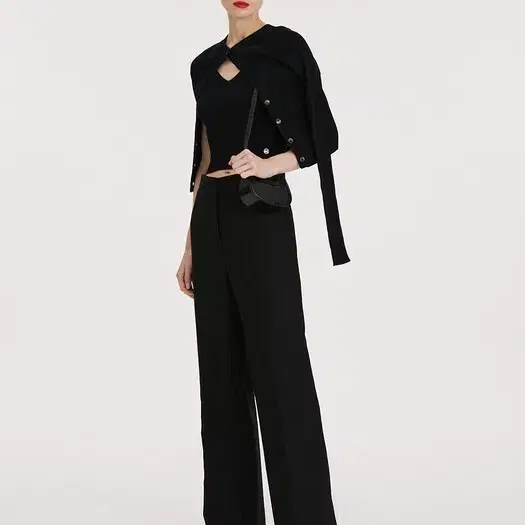 RECTO 60S FLARE SLIT DETAIL WOOL PANT