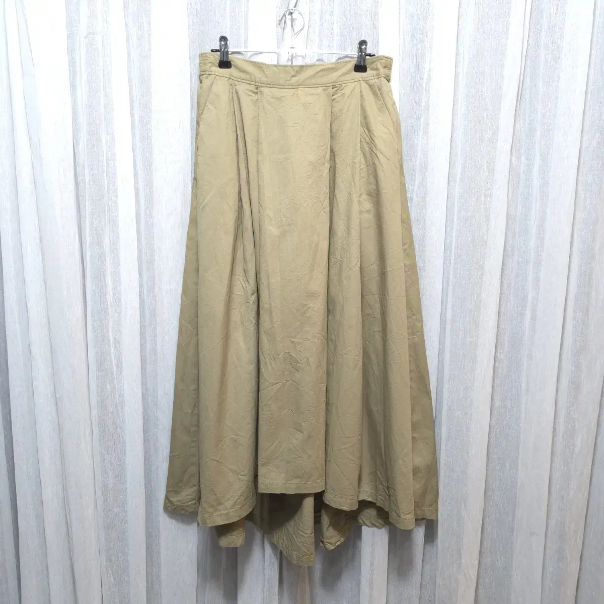 JPN Waistbanded A-line Pleated Long Skirt WM S150