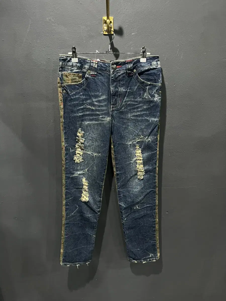 Vintage Half Camo Denim Pants