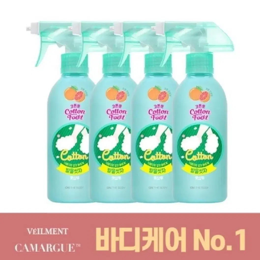 온더바디 발을씻자 코튼풋샴푸 385ml 4개 자몽