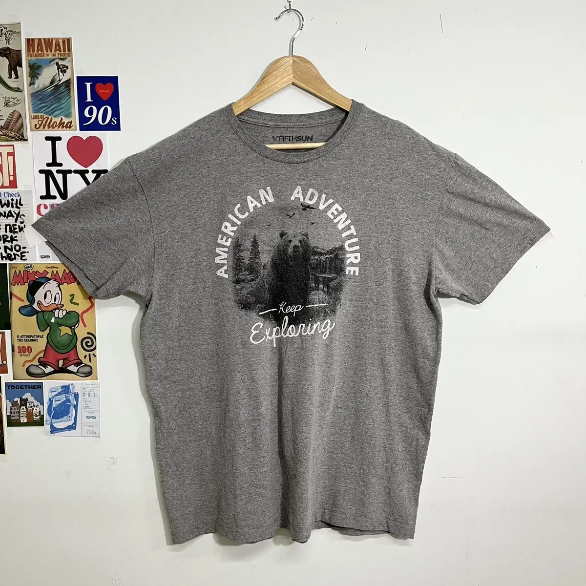 VFIFTHSUN Vintage Bear Short Sleeve Tee