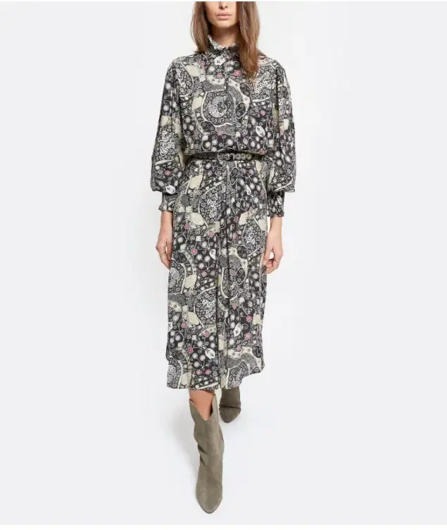 ISABEL MARANT20 Paisley high neck long ONEPIECE