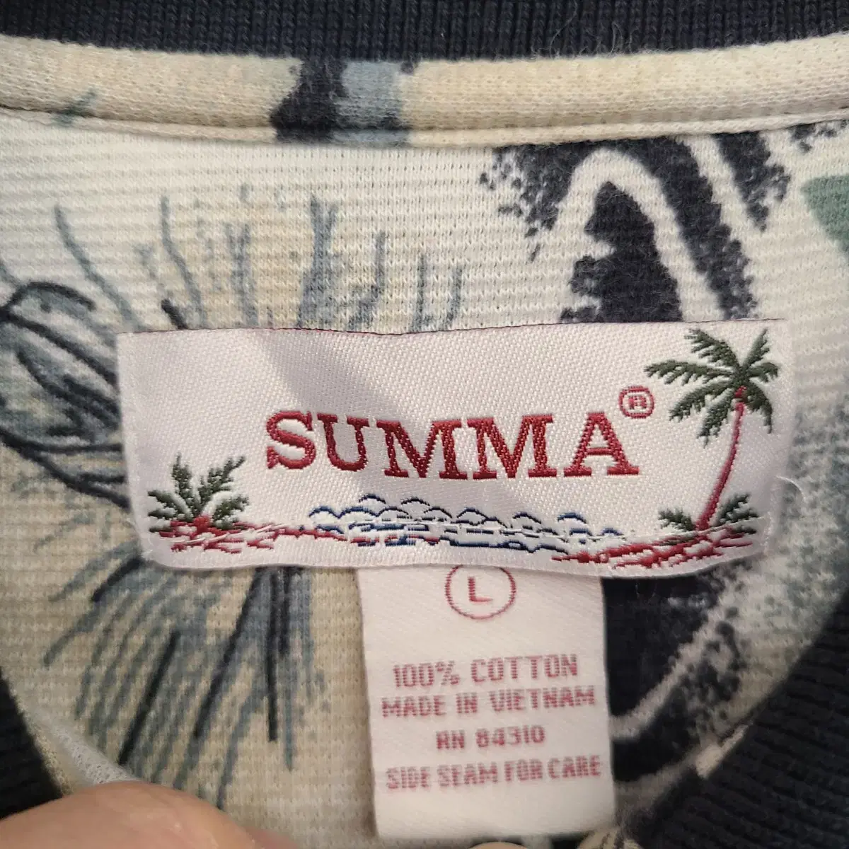 [105/XL] SUMMA 패턴 반팔 카라티 팝니다.