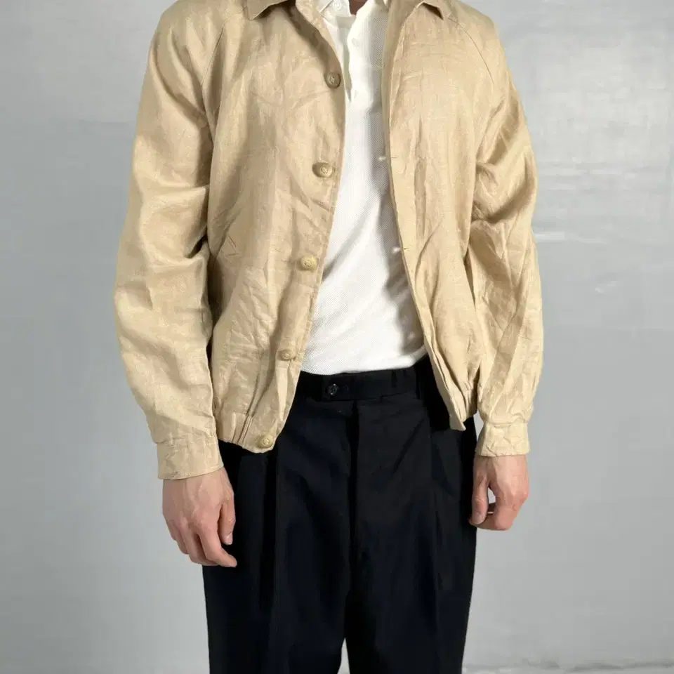 vintage linen blouson jacket