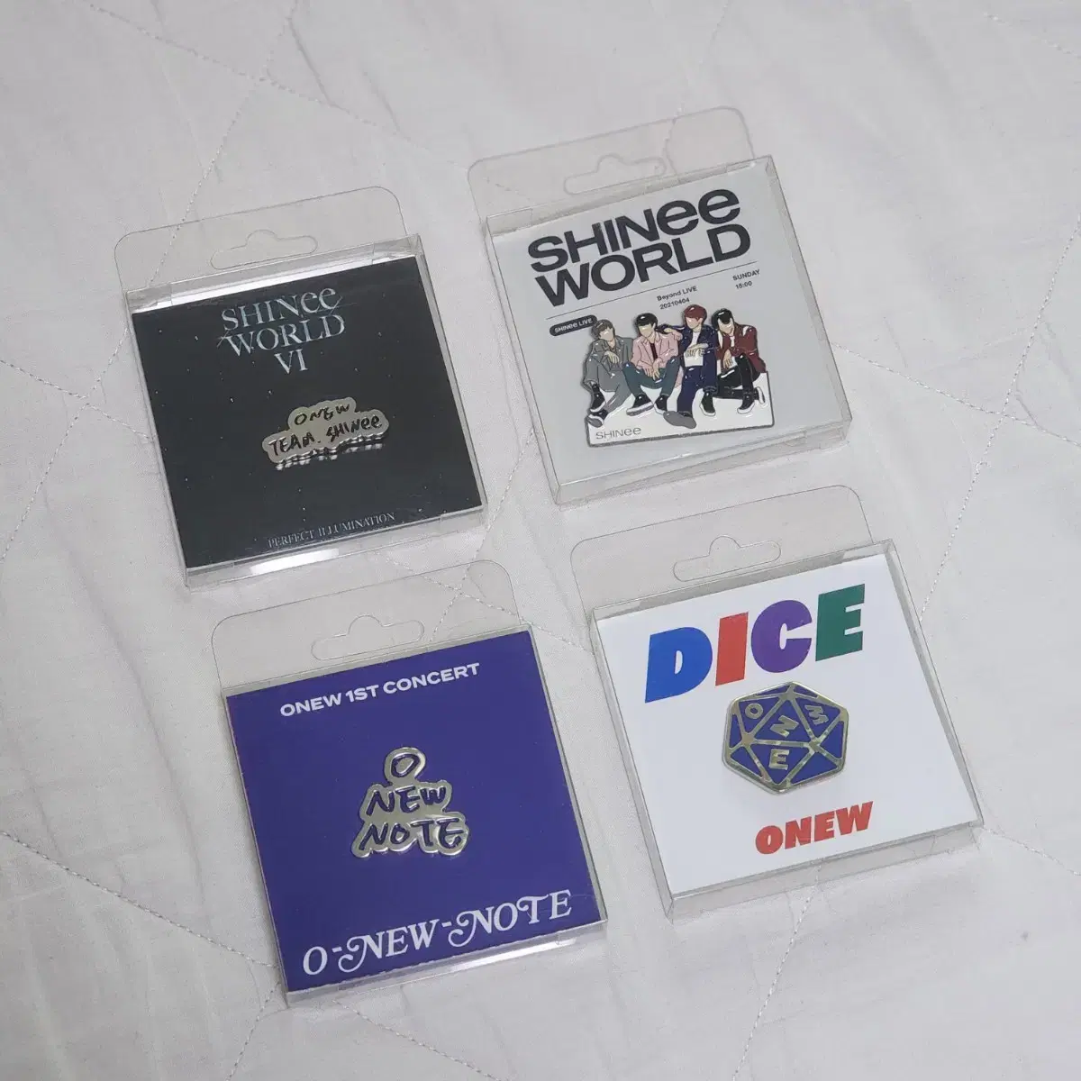 Shinee onew Merchandise: note badge, 13th anniversary ring, soju glasses