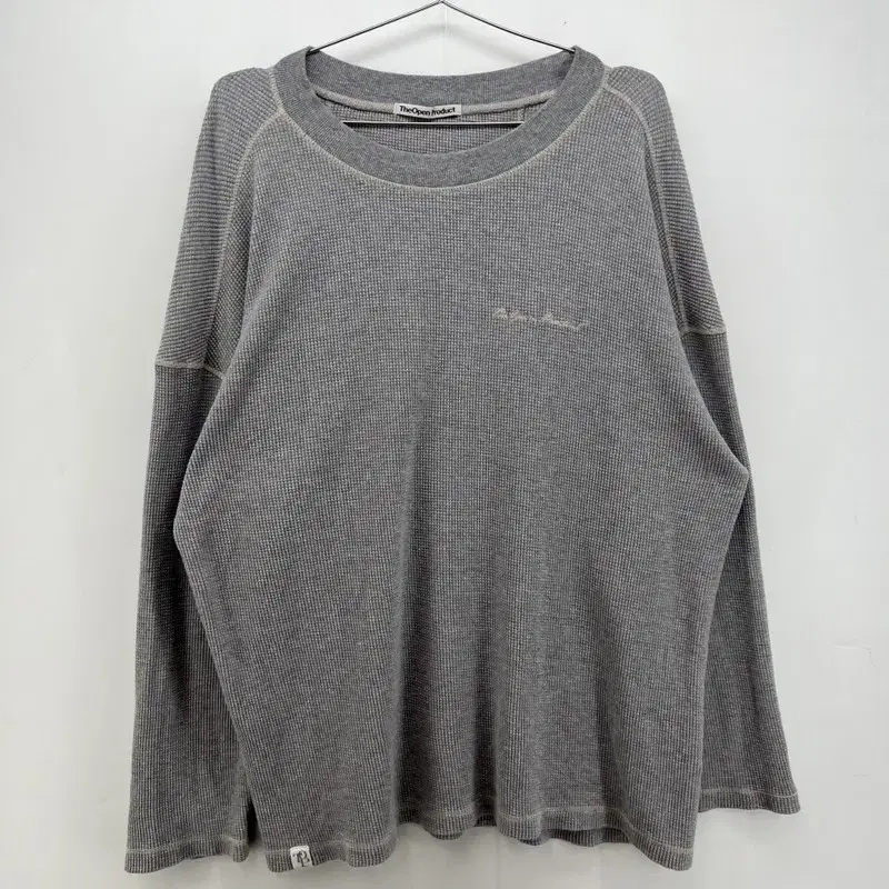 OS TheOpenProject Overfit Waffle Long Sleeve T-Shirt Gray