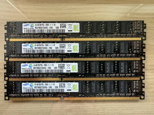 DDR3-12800U 4GB X 4 저전력 삼성 그린 Wonder RAM