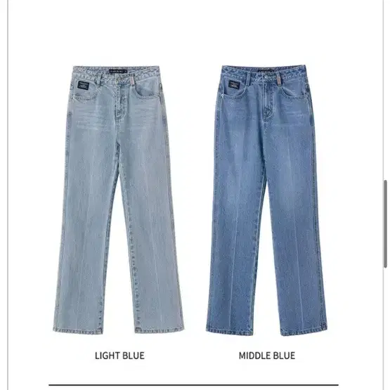 으음키임 데님 Pin Washed Straight Denim 미드블루 S