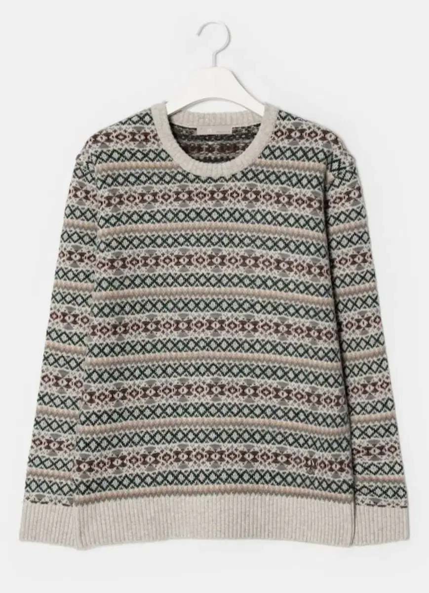 New 105) Beanpole Wool Fair Isle Jacquard Knit