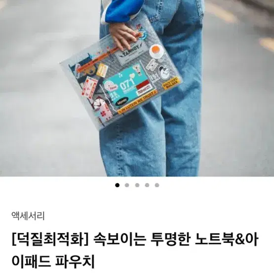 덕질 최적화 투명한 노트북 파우치