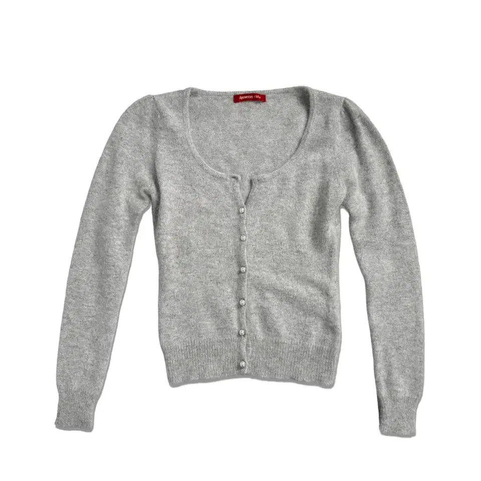 vintage grey angora cardigan