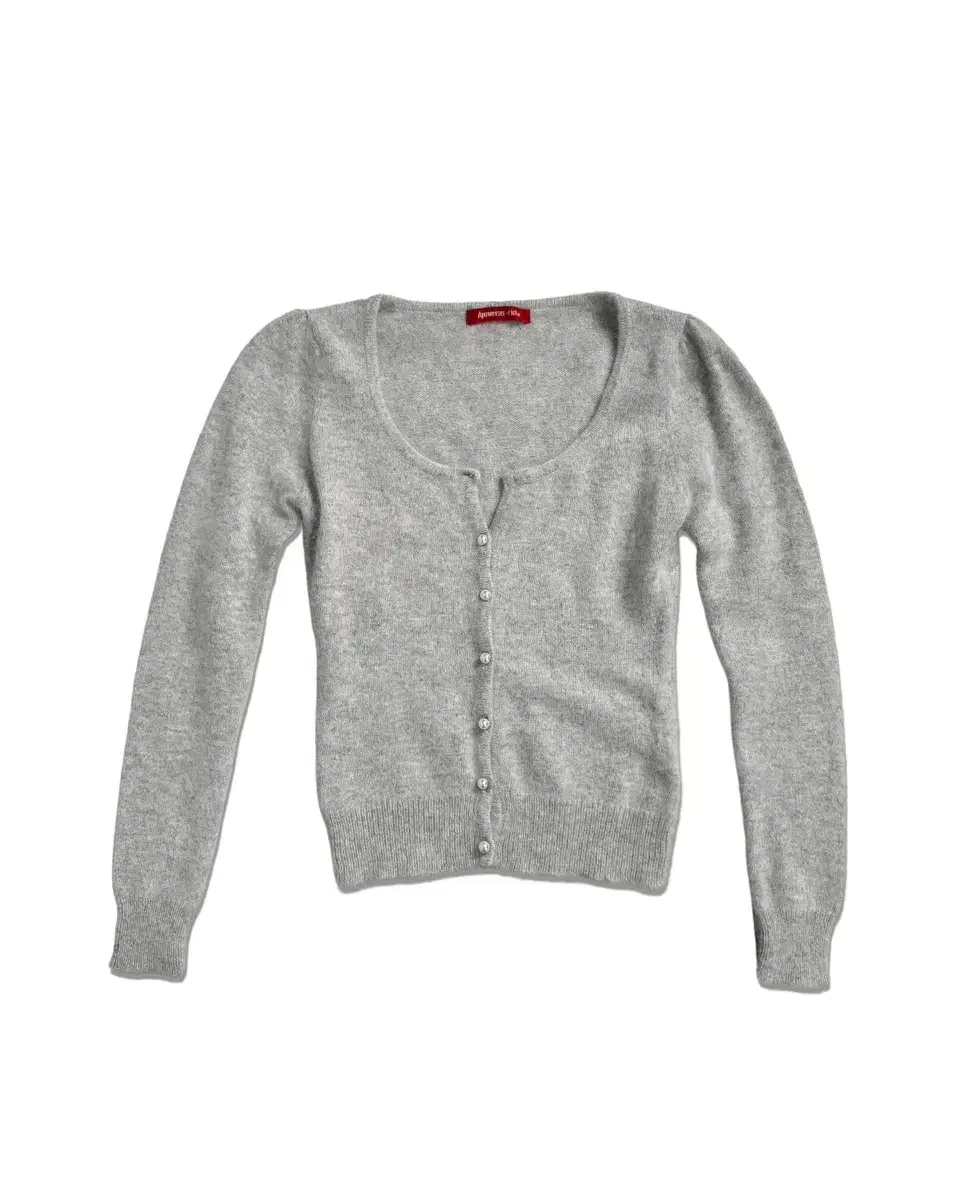 vintage grey angora cardigan