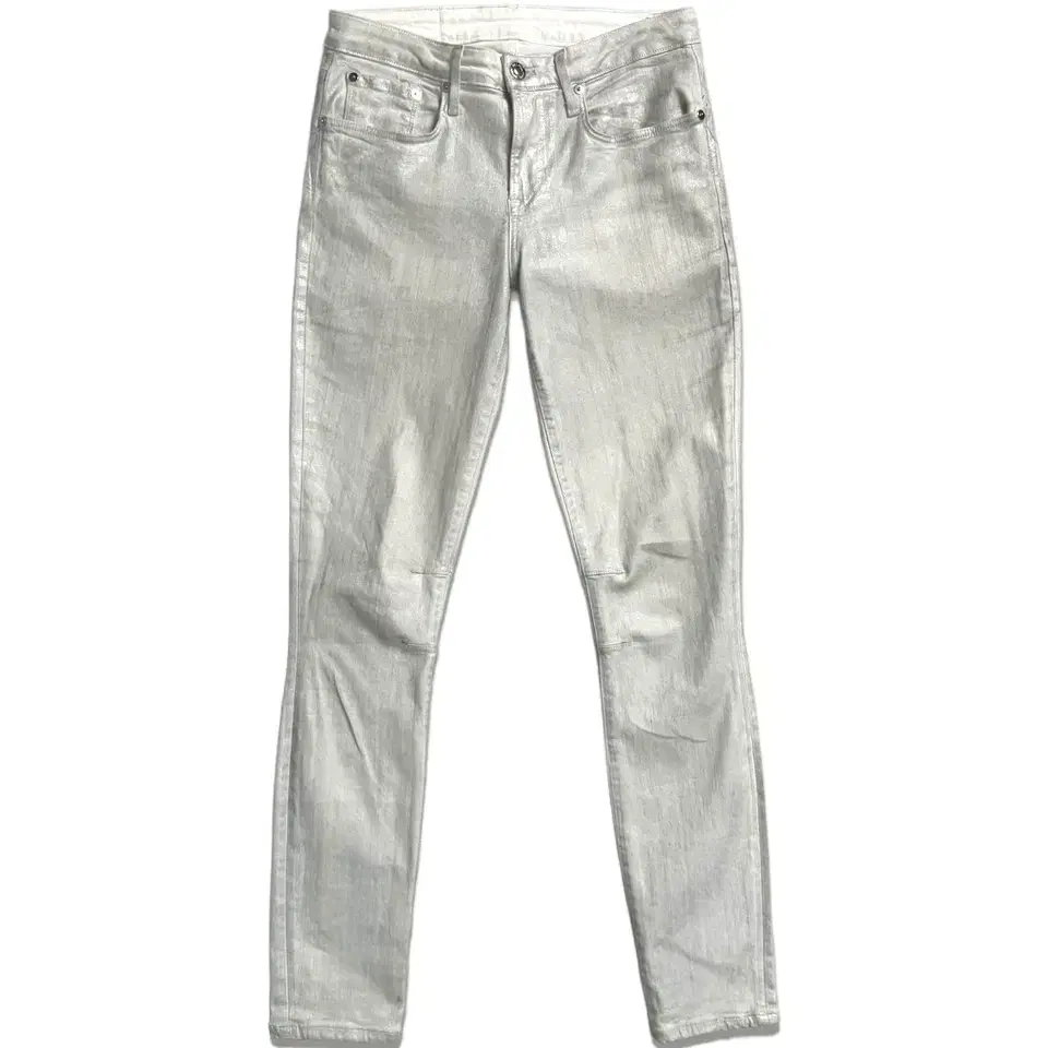 helmut lang metallic ankle slim jeans