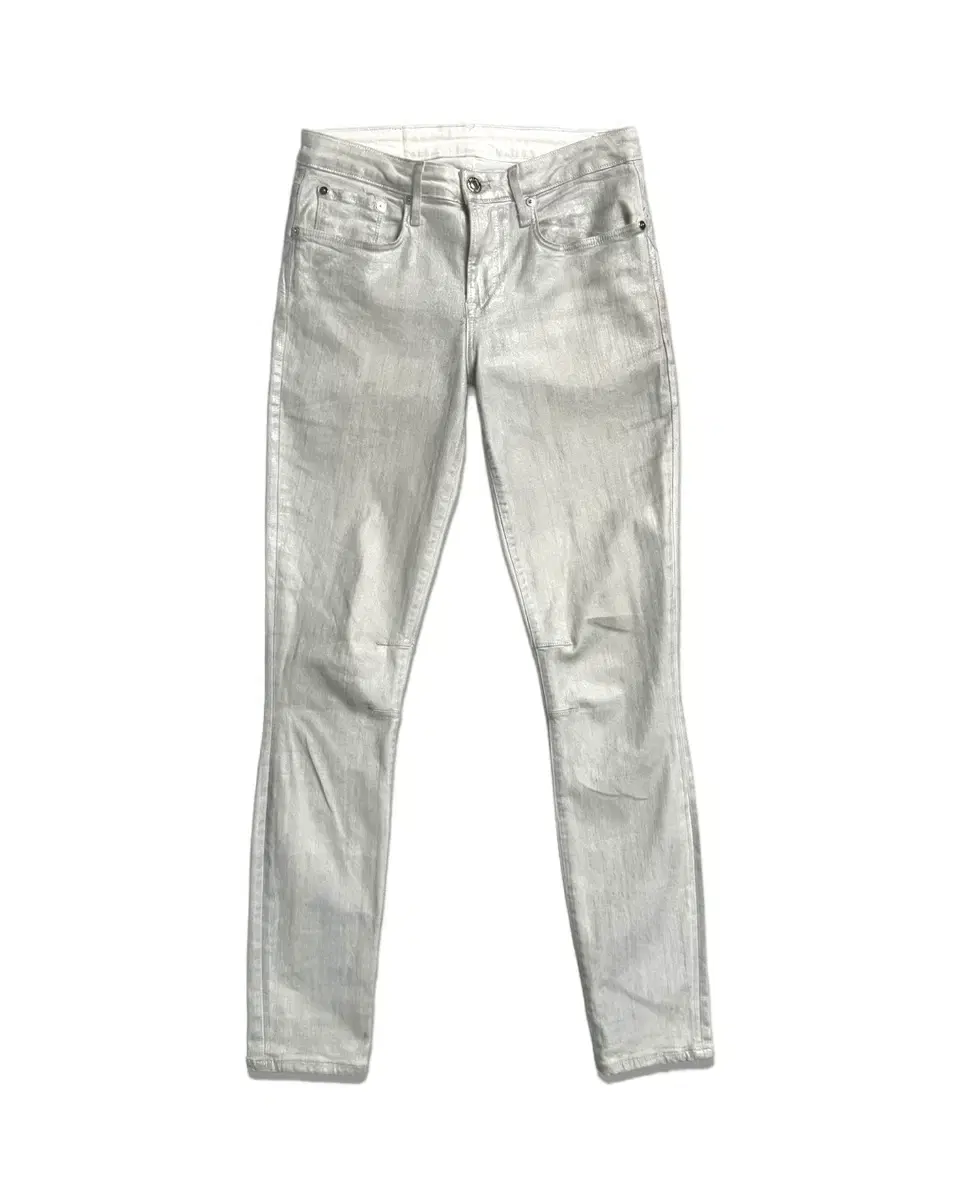 helmut lang metallic ankle slim jeans