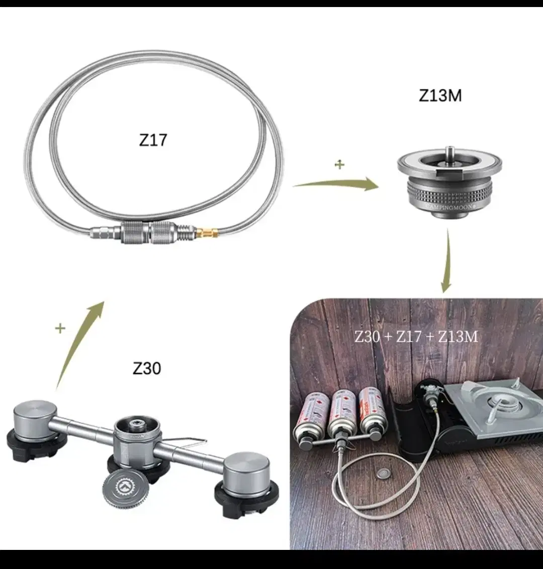 Butane adapter extension hose, split furnace adapter