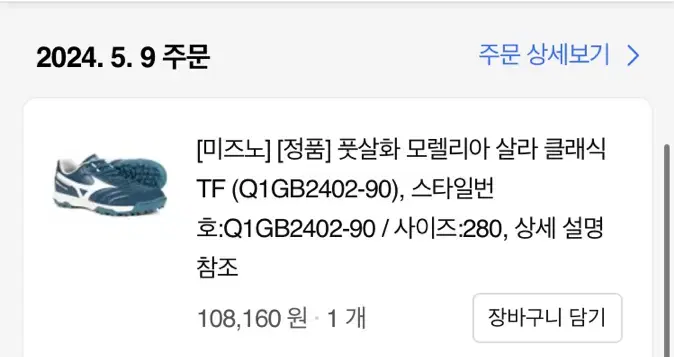 미즈노 모렐리아 살라 클래식280