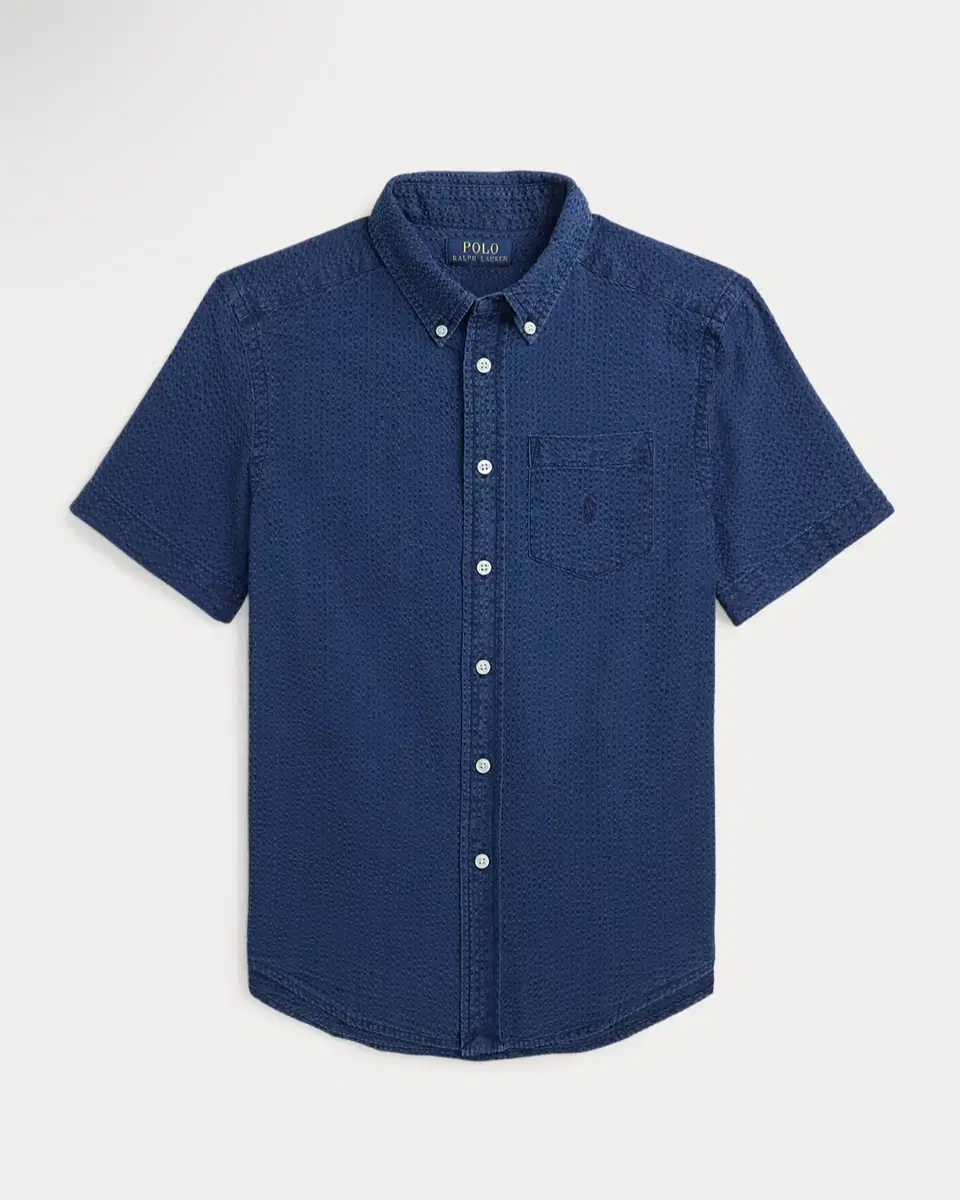 Polo Boys' Seersucker Shirt Product XL in White/Navy