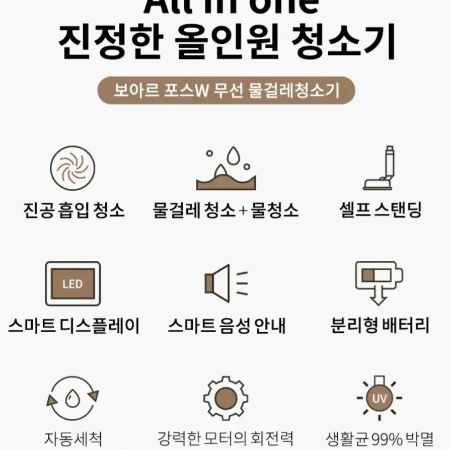 [노테스트] 보아르 포스W 습건식 무선청소기 팝니다