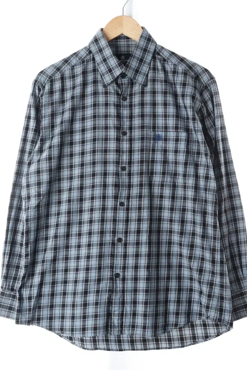 (L) Aquascutum shirt navy blue check amekaji limited edition-C1A7