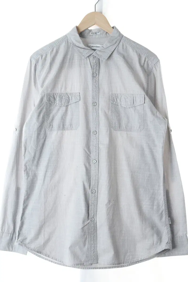 (M) Calvin Klein Shirt Southern Small Dirty Plain Solid Pocket Limited Edition-C1B7