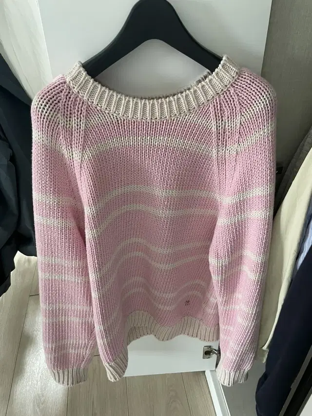 호와스 howus stripe round knit pink