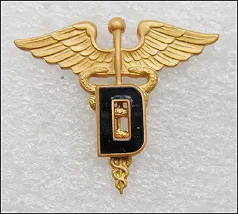 헤르메스의 지팡이 'D' (Dental Corps) 배지 (뱃지)