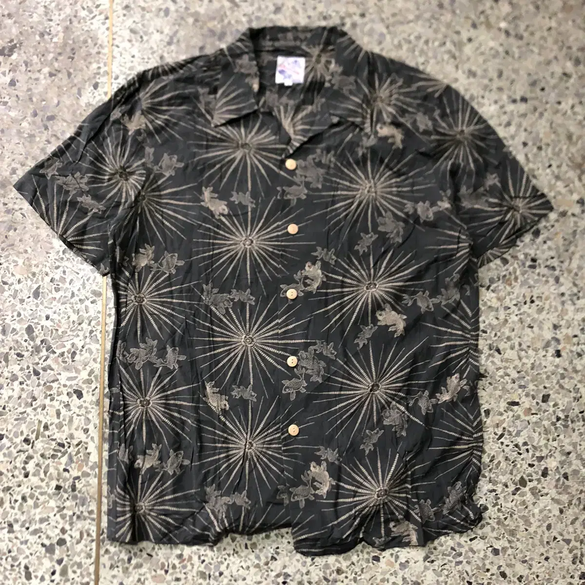 [L] Oniwa Sato Vintage Patterned Hawaiian Shirt