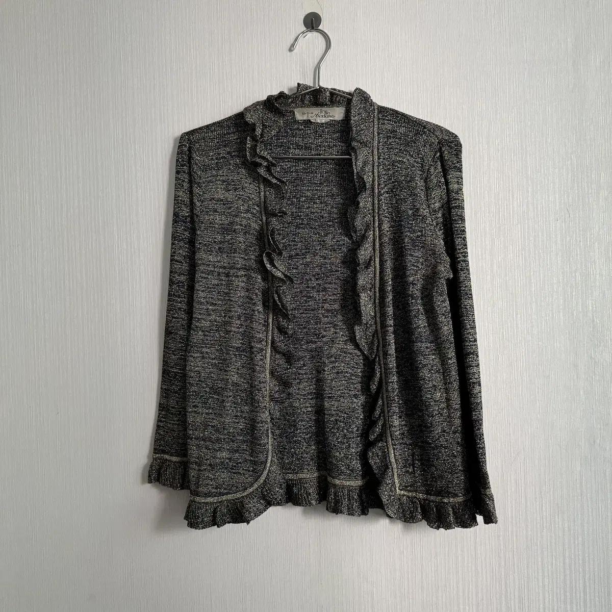 Glitter frill open cardigan