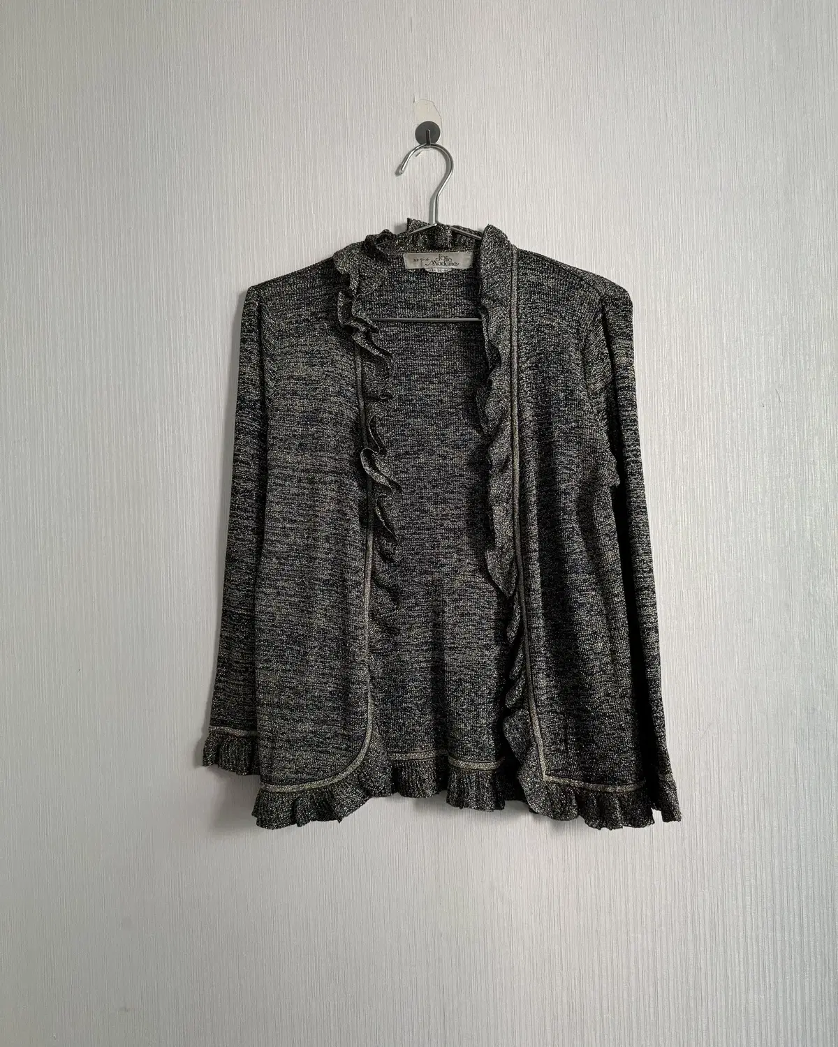 Glitter frill open cardigan