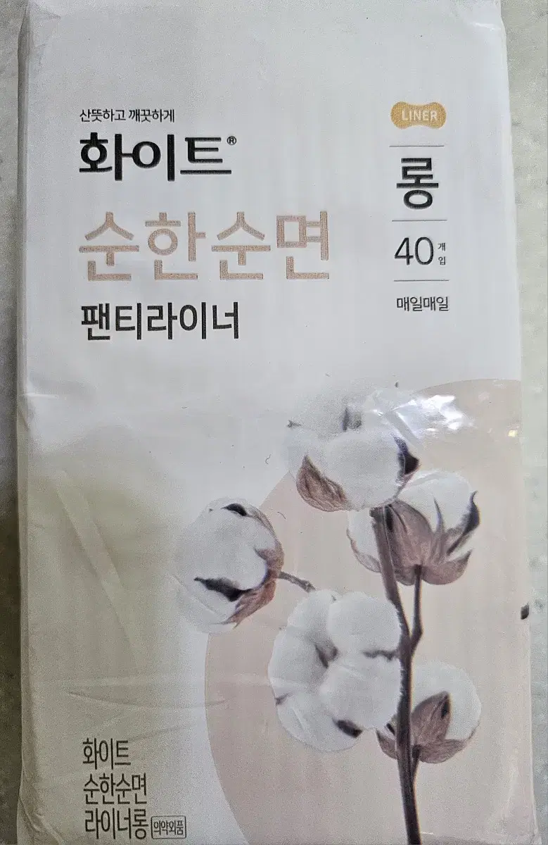 화이트 순한순면 팬티라이너 롱40