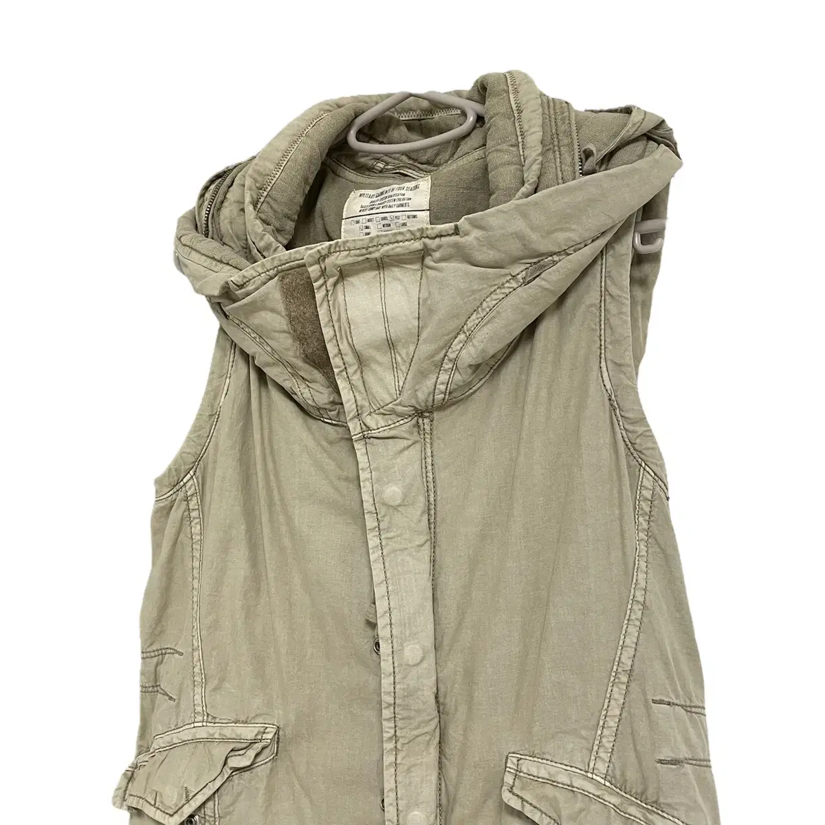 GOA military hoddie 2way zipper vest