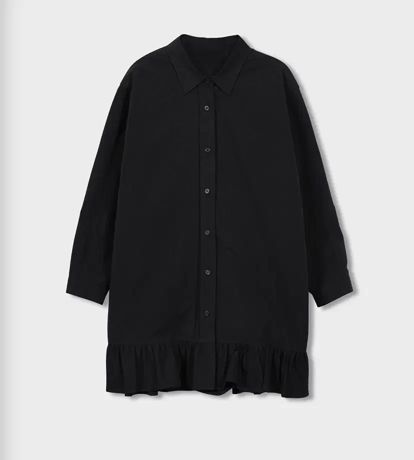 필로컬리 FRILLED MINI SHIRT DRESS (BLACK)