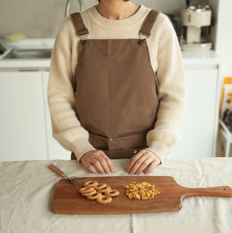 [성인] 예쁜 어깨끈 수납 앞치마 / 카페 공방 주방 여름 에이프런