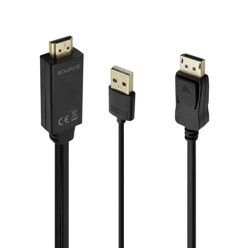 HDMI 1.4ver to DP 1.2ver USB전원 케이블 블랙 1m