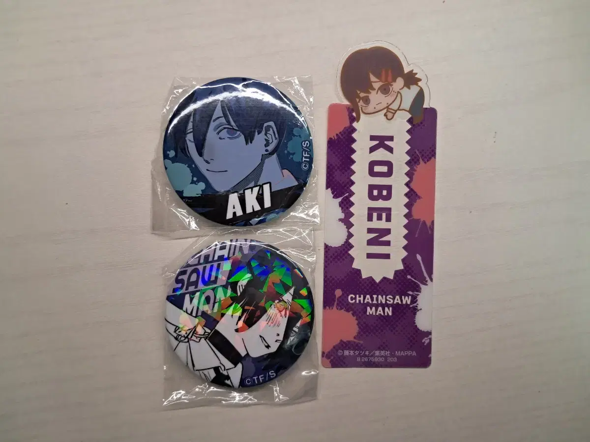 Bulk)Chainsaw Man Akireze Can Badge,Kobeni Bookmark Goods