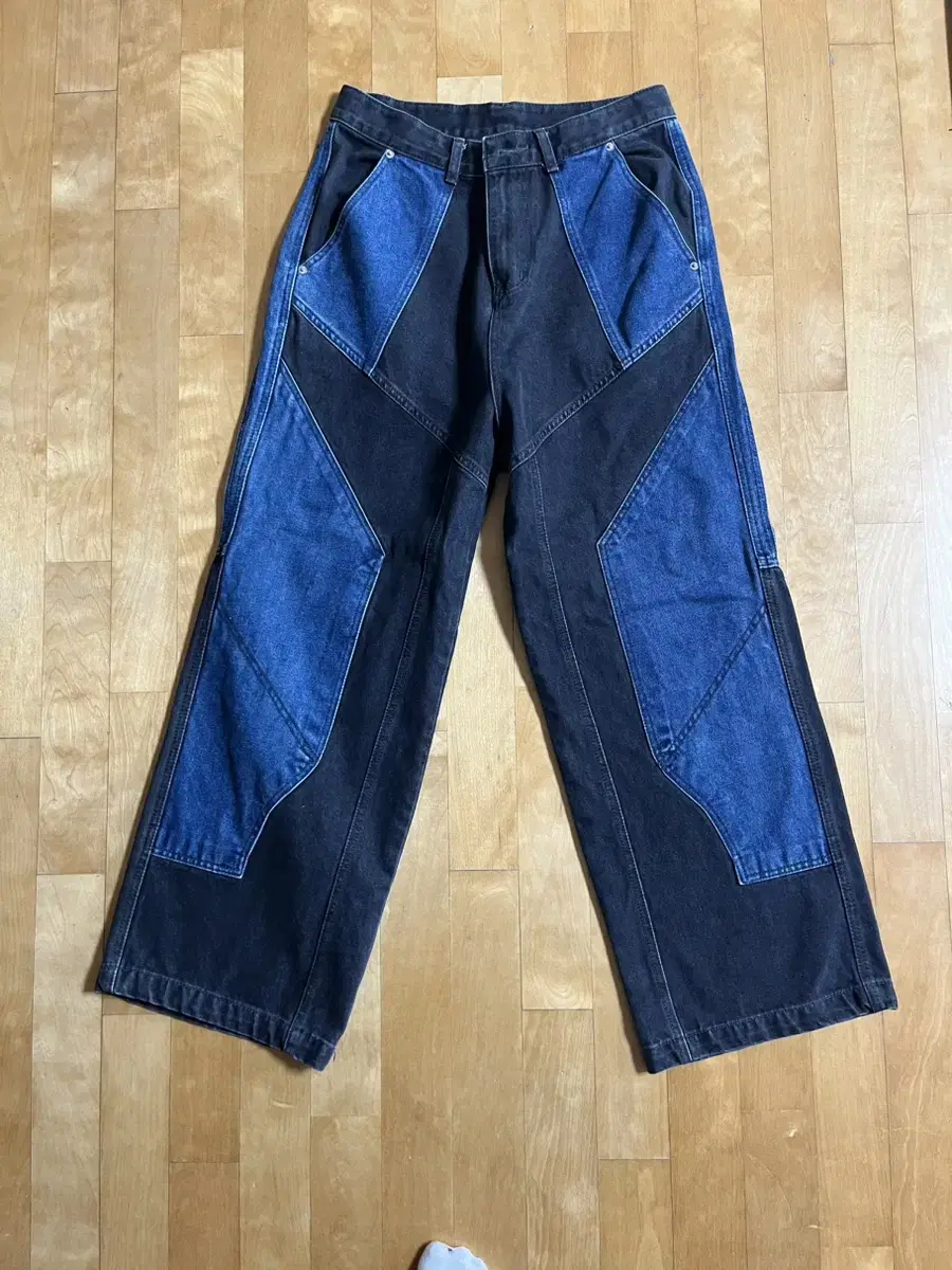 [Comme des Garçons] Mixed Incision Wide Denim Pants Indigo