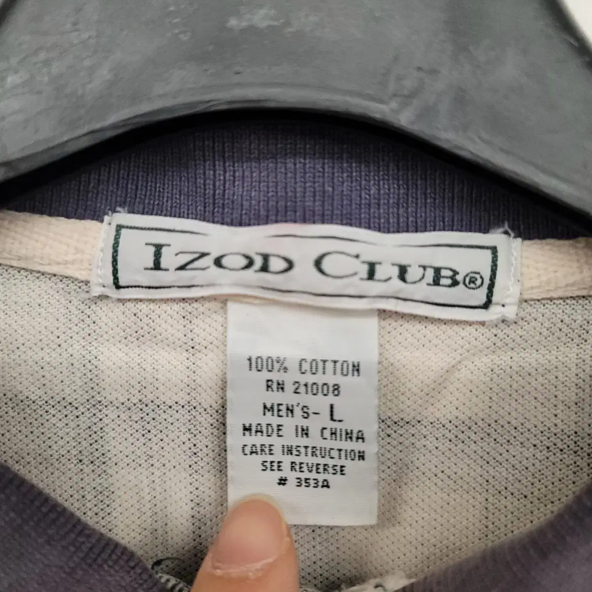 [105/XL] IZOD CLUB 패턴 반팔 카라티 팝니다.