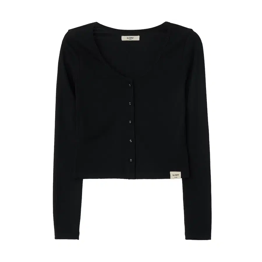 글로니 G CLASSIC RIB V-NECK CARDIGAN (BLACK