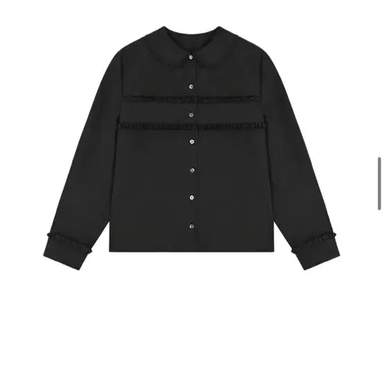 (Cosmoss)ROUND COLLAR RUFFLE SHIRT