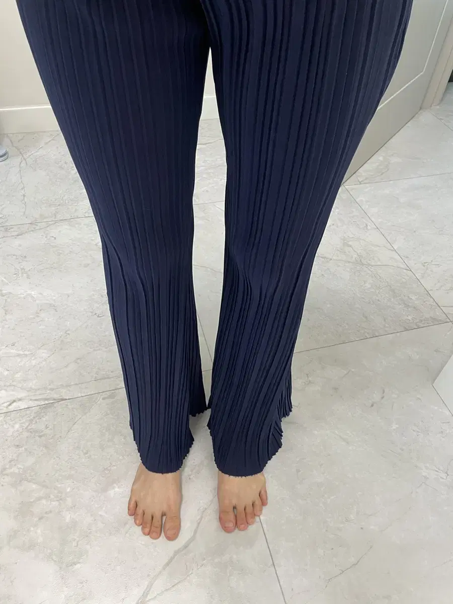 Pleated pants navy blue