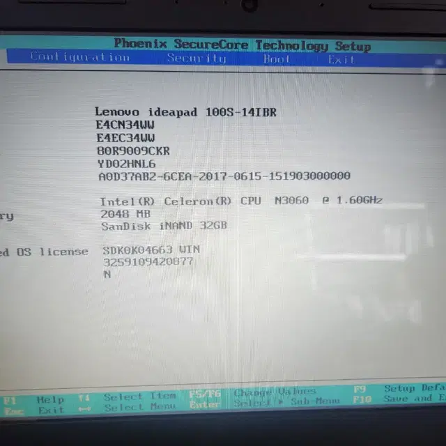 수리용<1520>lenovo 100s n3060